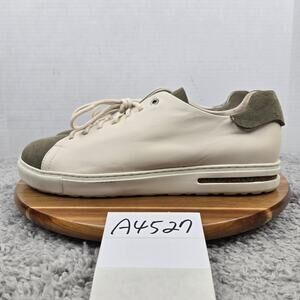 Birkenstock Mens 45 Bend Low Decon Pop Taupe Eggshell Leather Suede Sneaker